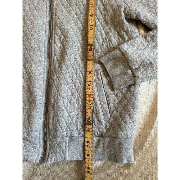 Banana Republic Cozy Quilted Gray Full Zip Lightweight Jacket Coat Women Small - Picture 5 of 8